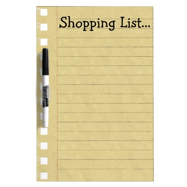 Shopping List Dry-Erase Board (Front)