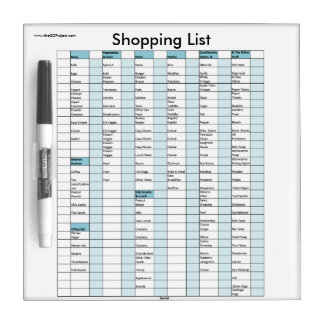 Shopping List Dry Erase Board