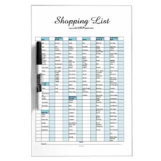 Shopping List Dry Erase Board