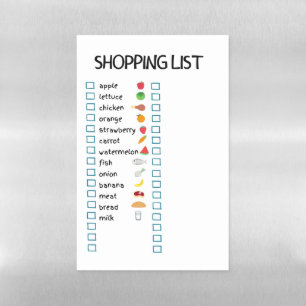 Shopping List (English) Magnetic Dry Erase Sheet