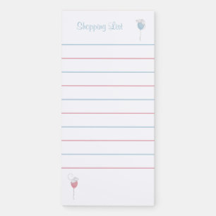 Shopping List Floating Balloon Mice Lined Magnetic Notepad