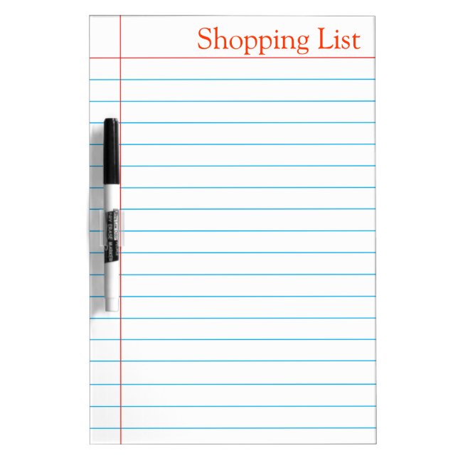 Shopping List Grocery Whiteboard (Front)