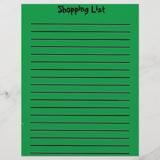 Shopping List Letterhead Green (Front)