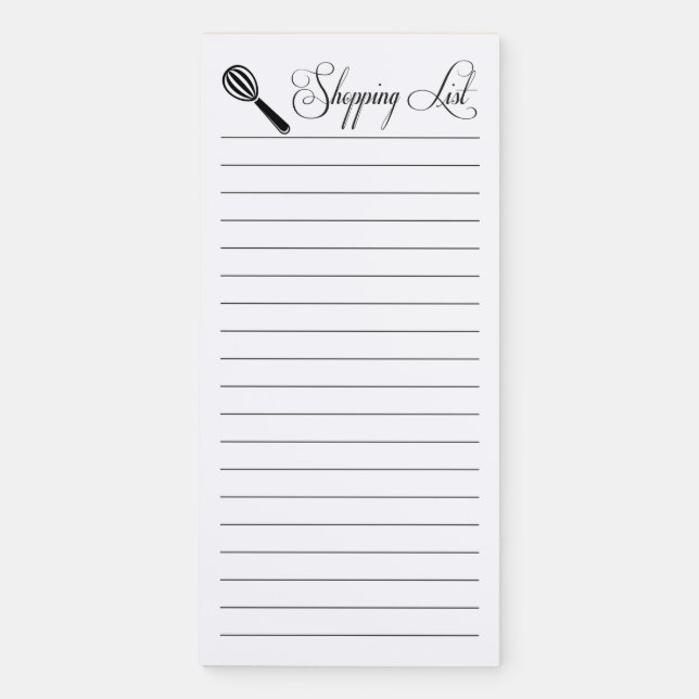 Shopping List Magnetic Notepad (Front)