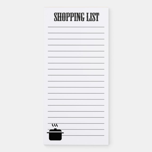 Shopping List Magnetic Notepad (Front)