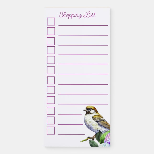 Shopping List Magnetic Notepad (Front)