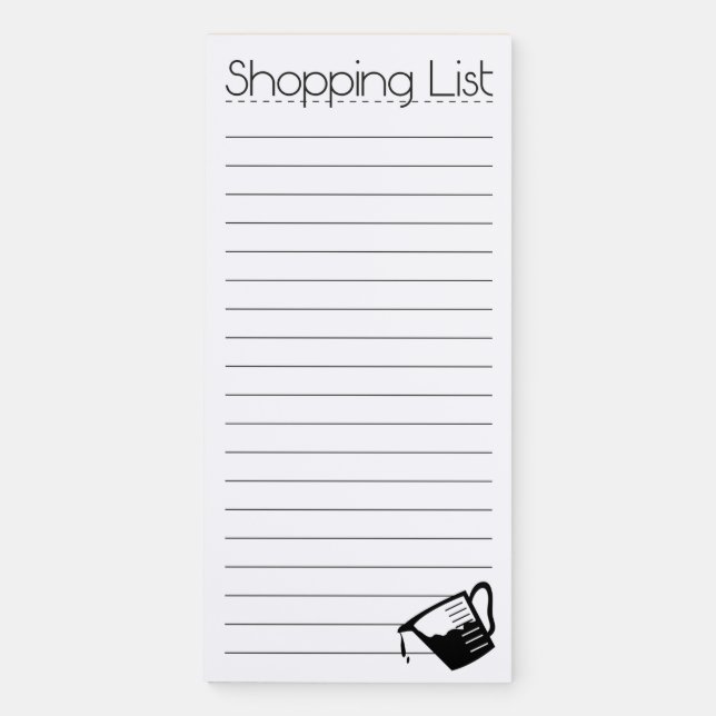 Shopping List Magnetic Notepad (Front)