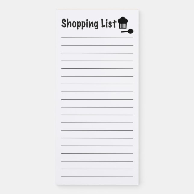 Shopping List Magnetic Notepad (Front)