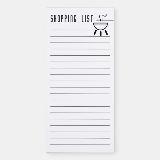 Shopping List Magnetic Notepad (Front)