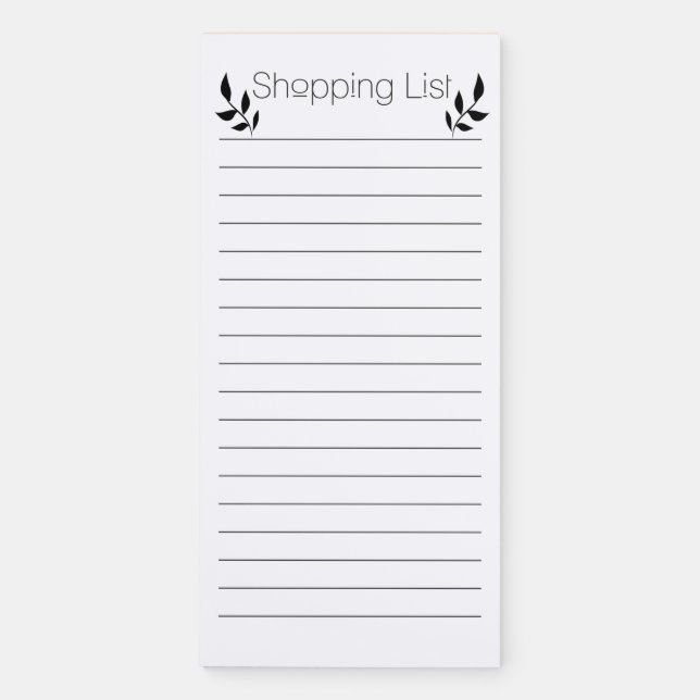 Shopping List Magnetic Notepad (Front)