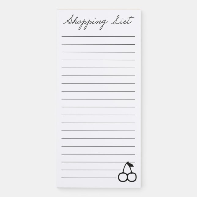Shopping List Magnetic Notepad (Front)