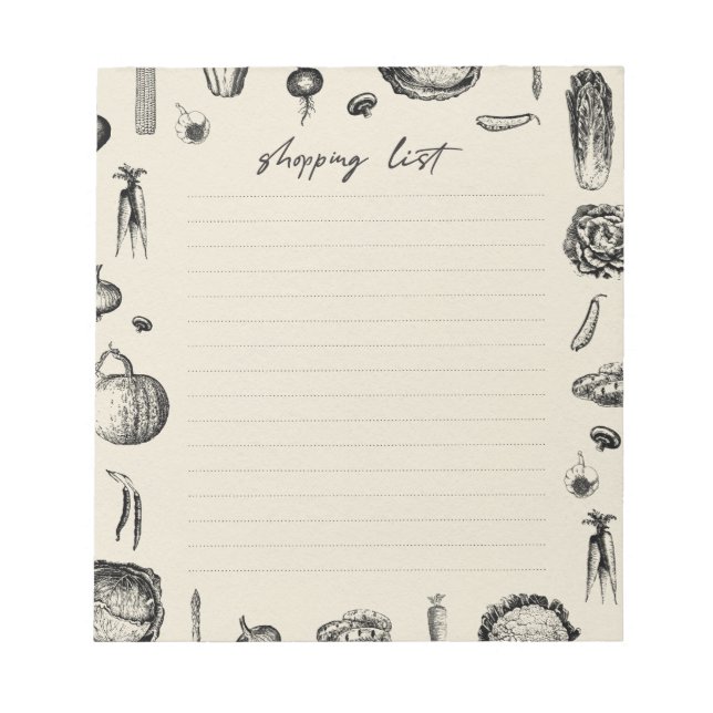 Shopping List Notepad (Front)