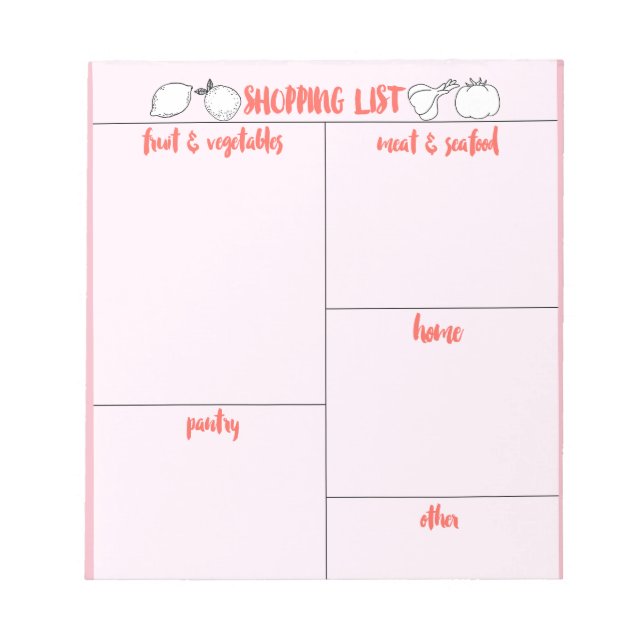 Shopping List Notepad (Front)