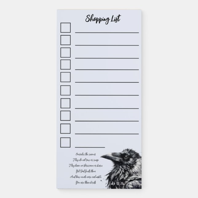 Shopping List Notepad With Bible Verse (Front)