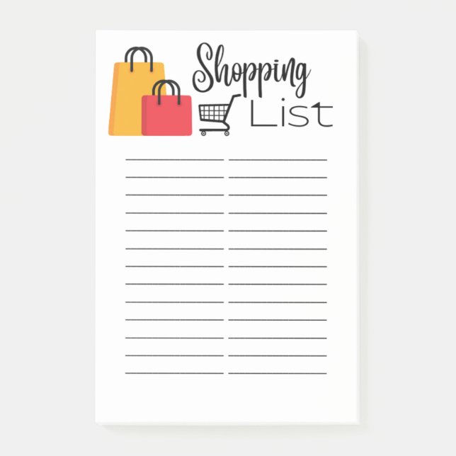 SHOPPING LIST POST-IT NOTES (Front)