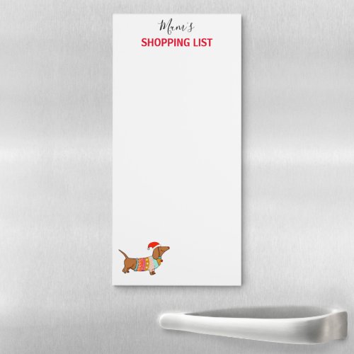 shopping list sausage dog magnetic notepad