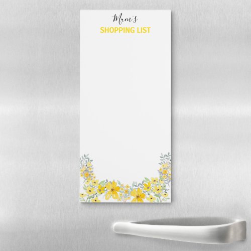 shopping list watercolour floral magnetic notepad