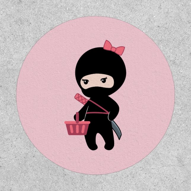 Shopping Ninja Girl on Pink Patch (Front)
