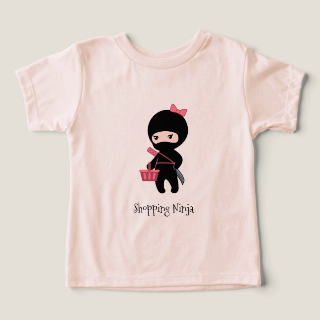 Shopping Ninja Girl Toddler T-shirt (Design Front)