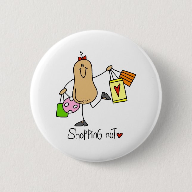 Shopping Nut Pinback Button (Front)