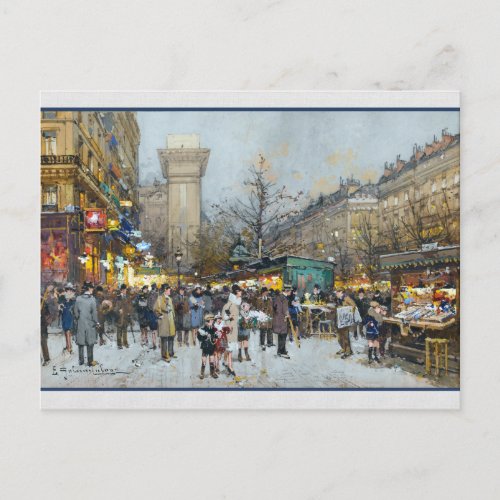Shopping on the Rue de St Denis in Paris Postcard
