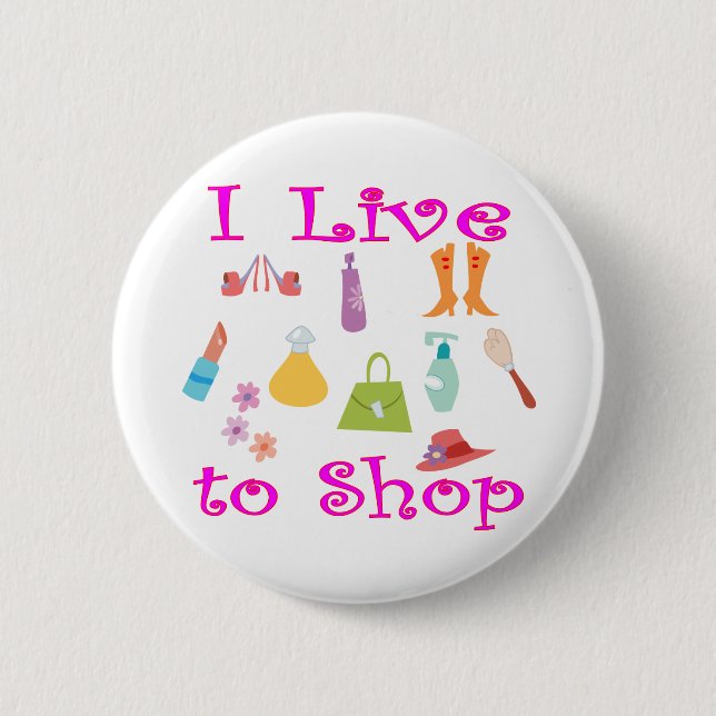 Shopping Pinback Button (Front)