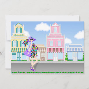 Shopping Pregnant Mom Baby Shower Invitation