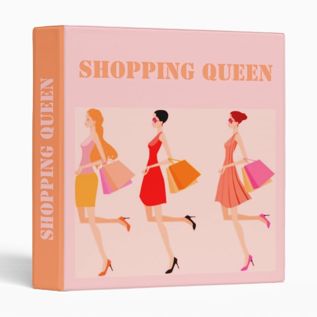 SHOPPING QUEEN COLLECTION 3 RING BINDER (Front/Spine)
