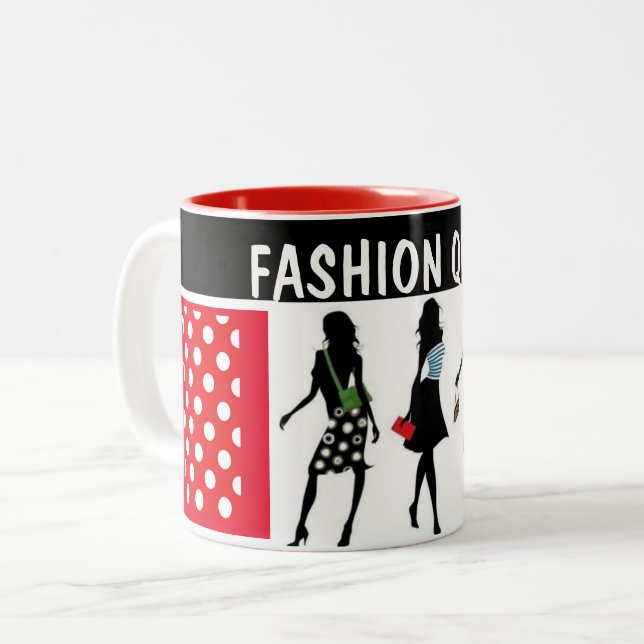 SHOPPING QUEEN COLLECTION Ladies Two-Tone Coffee Mug (Front Left)