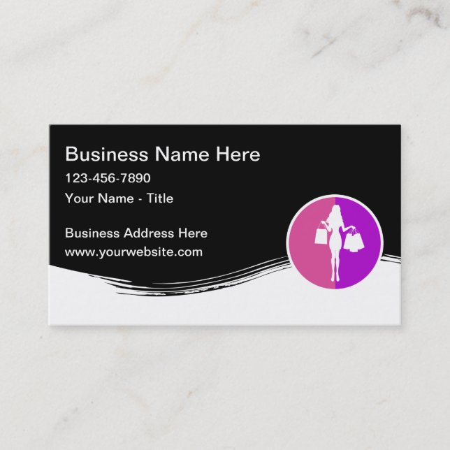 Shopping Theme Modern Business Cards (Front)