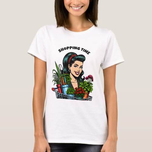 Shopping Time  Funny Retro Plant_Lovers T_Shirt