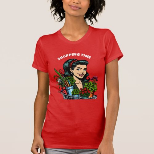 Shopping Time  Funny Retro Plant_Lovers T_Shirt