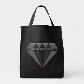 Shopping Tote Bag Life Is Brilliant Diamond Black