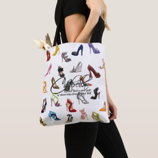 Shopping Tote Cinderella Quote Shoes Heels Pumps