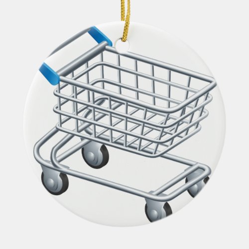 Shopping trolley icon ceramic ornament