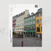 Shops & Restaurants, Nyhaven, Copenhagen Denmark Postcard (Front/Back)