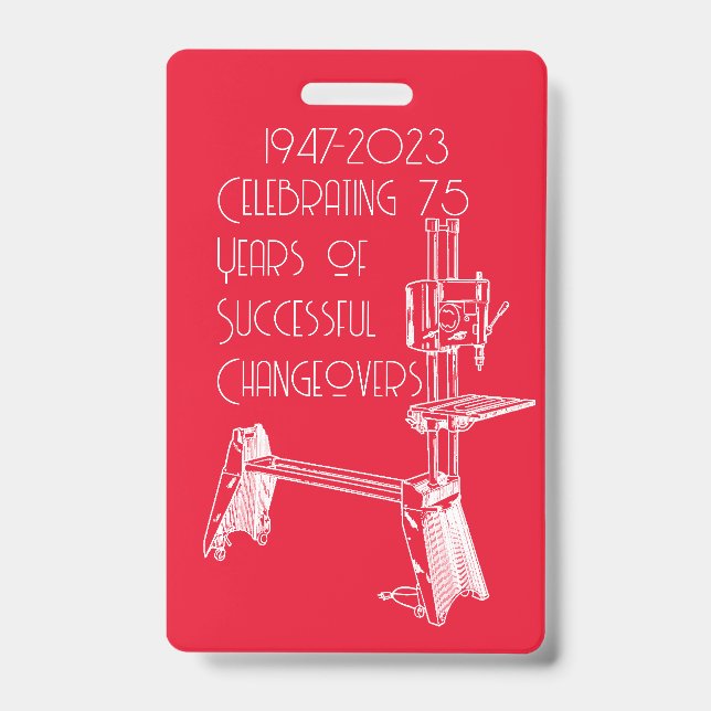 Shopsmith 75th Anniversary Celebration Name Badge (Front)