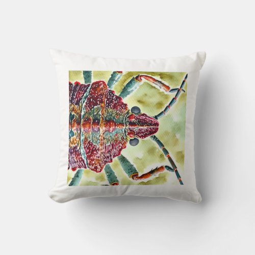 Shore Bug 070724IREF108 _ Watercolor Throw Pillow