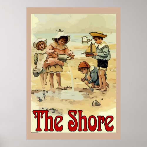 Shore Kids Vintage Style Poster