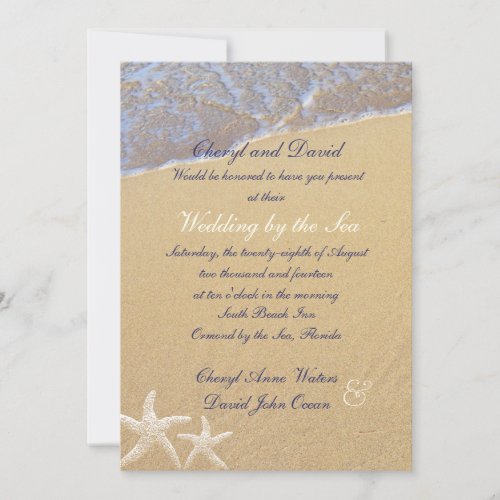 Shore Love Beach Themed Custom Wedding Invitations
