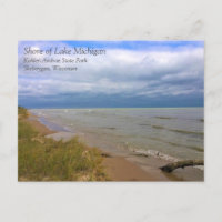 Shore of Lake Michigan, Sheyboygan, WI Postcard