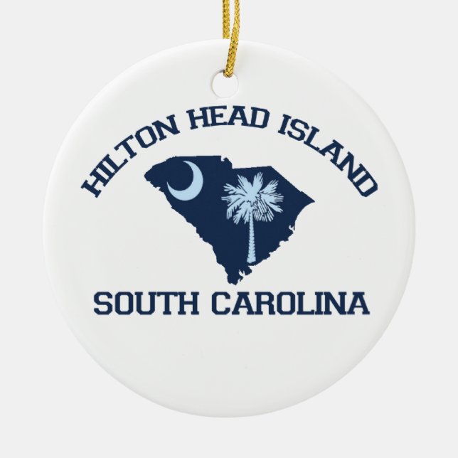 SHORE OVAL AHilton Head Island. Ceramic Ornament (Front)
