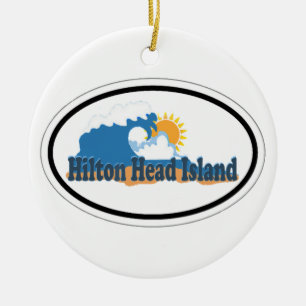 SHORE OVAL AHilton Head Island. Ceramic Ornament