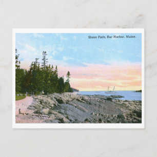 Shore Path, Bar Harbor, ME Vintage Postcard