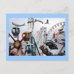 Shore Pier-Wildwood Text Postcard