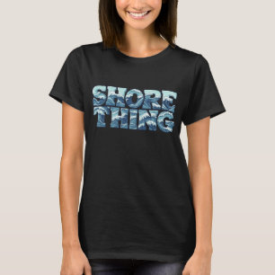 Shore Thing Retro Blue Ocean Waves Surf Graphic T-Shirt