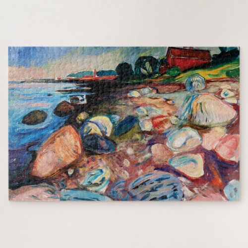 Shore with Red House by Edvard Munch Jigsaw Puzzle