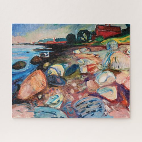 Shore with Red House by Edvard Munch Jigsaw Puzzle