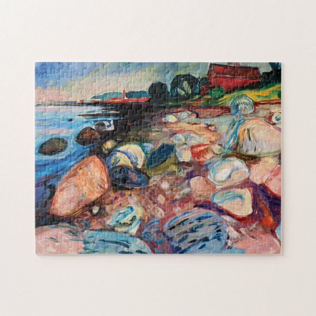 Shore with Red House by Edvard Munch Jigsaw Puzzle (Horizontal)