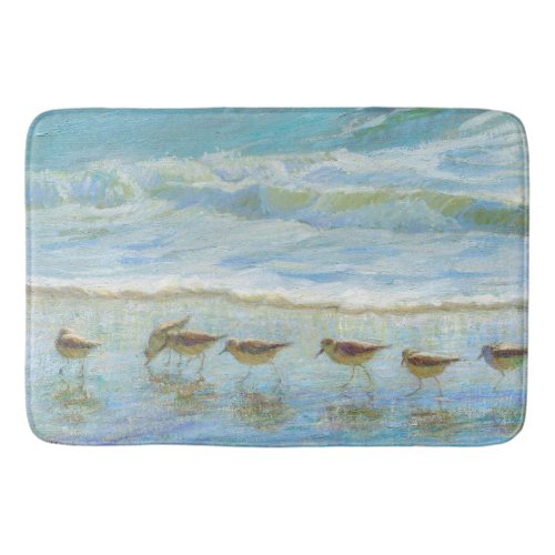 Shorebirds A Day at the Beach Bath Mat